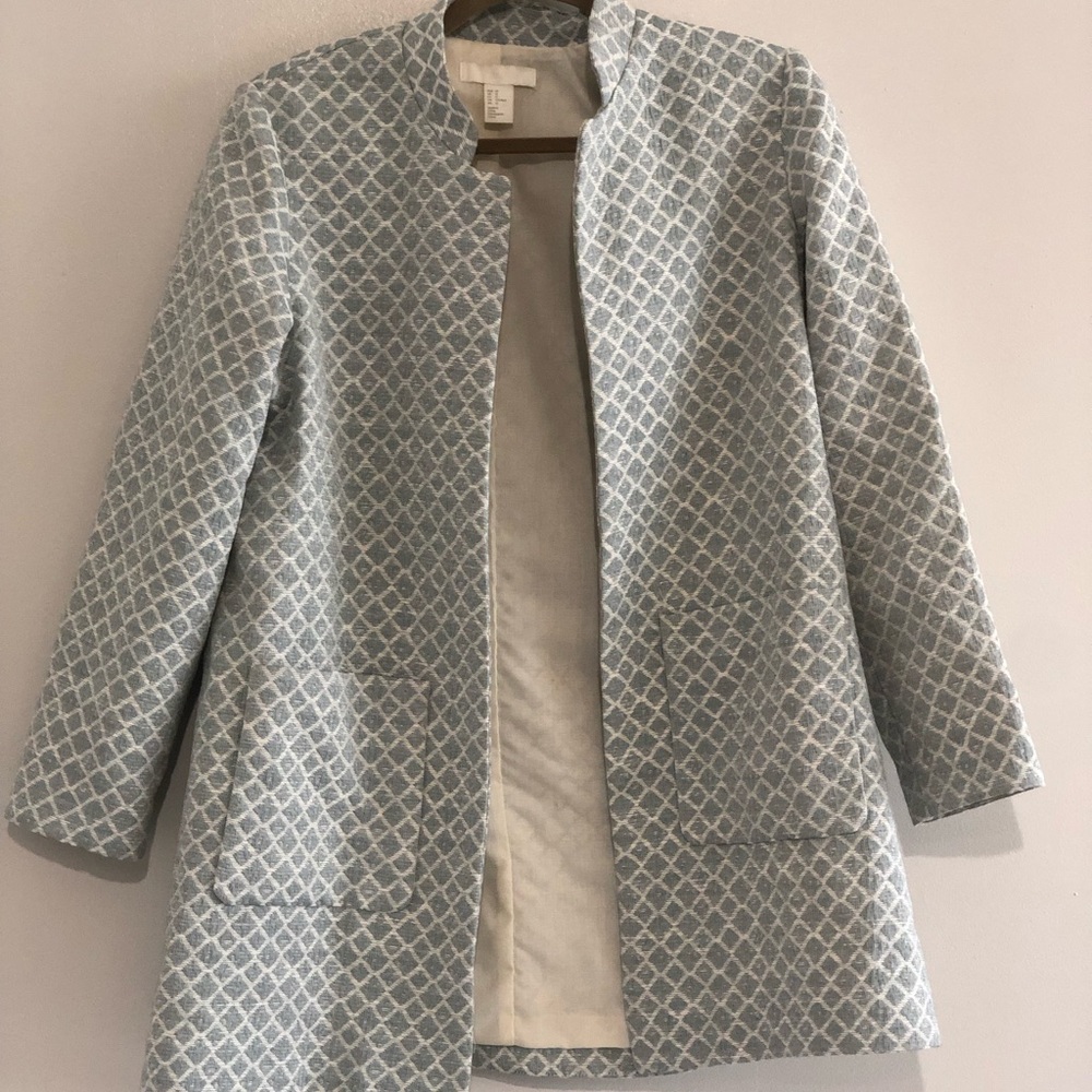 Never Worn H&M Blue & White Coat Size 12
